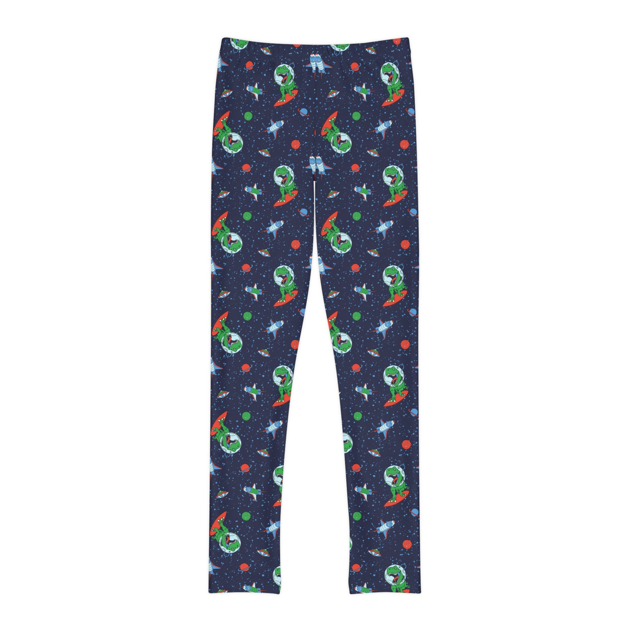 SHE REBEL - Space Dinosaur Girls' Leggings (Ages 18 M - 12 Years)